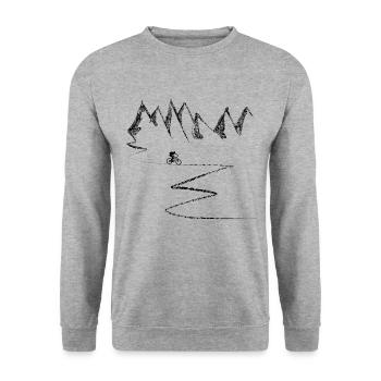 MTB Mountainbike Radsport Berge - Unisex Pullover - Weißgrau meliert - Vorne - Alina (178cm) & Michal (187cm)