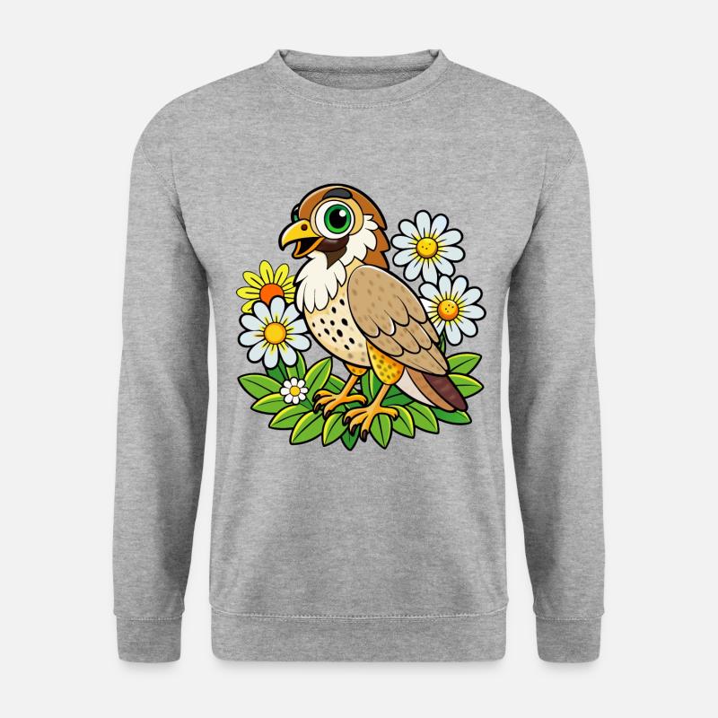 Ein sanfter Falke - Unisex Pullover - Weißgrau meliert