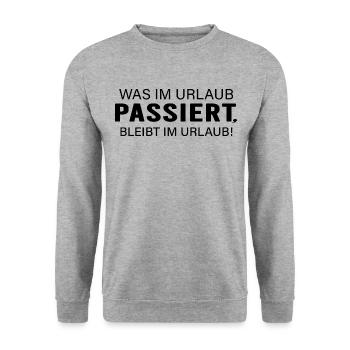 Urlaub Reiseleiter "all inclusive" road trip - Unisex Pullover - Weißgrau meliert - Vorne - Alina (178cm) & Michal (187cm)