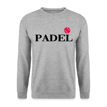Padel PADELTENNIS Padelspieler Padeltennis-ball - Unisex Pullover - Weißgrau meliert - Vorne - Alina (178cm) & Michal (187cm)