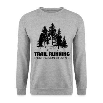 Trail running sport passion lifestyle - Unisex Sweatshirt - salt & pepper - Front - Alina (178cm) & Michal (187cm)