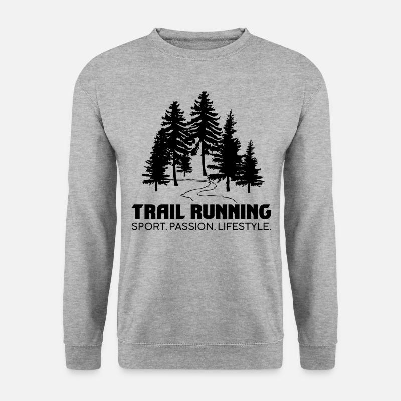 Trail Running Sport Passion Lifestyle - Unisex Pullover - Weißgrau meliert
