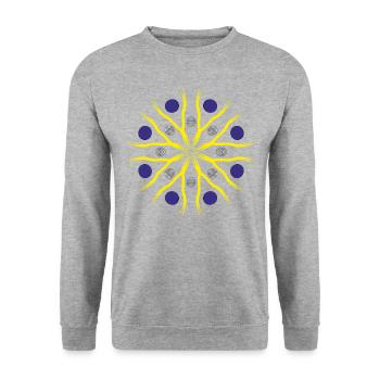 Mandala spirituel - Sweat-shirt Unisexe - gris chiné - Devant - Alina (178cm) & Michal (187cm)
