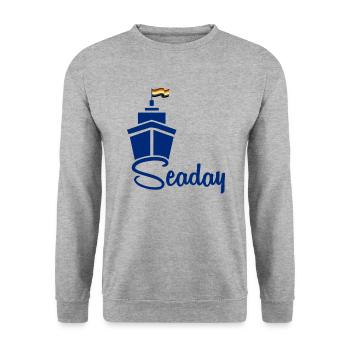 Bear Seaday - Unisex Pullover - Weißgrau meliert - Vorne - Alina (178cm) & Michal (187cm)