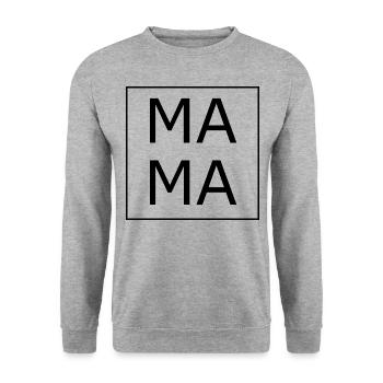 Mama Mama - Unisex Pullover - Weißgrau meliert - Vorne - Alina (178cm) & Michal (187cm)