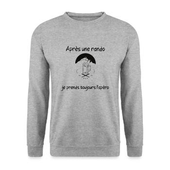 Après une rando apéro - Sweat-shirt Unisexe - gris chiné - Devant - Alina (178cm) & Michal (187cm)