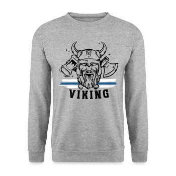 Viking Viking Warrior Finn Finlande Thor Odin - Sweat-shirt Unisexe - gris chiné - Devant - Alina (178cm) & Michal (187cm)