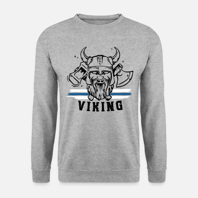 Viking Wikinger Krieger Finne Finnland Thor Odin - Unisex Pullover - Weißgrau meliert
