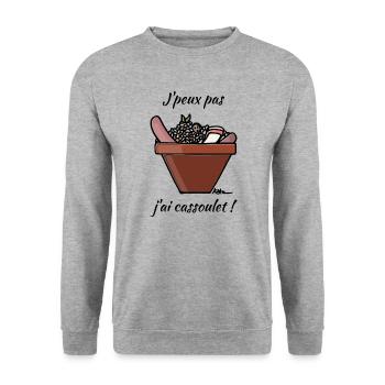 J'peux pas j'ai cassoulet ! - Sweat-shirt Unisexe - gris chiné - Devant - Alina (178cm) & Michal (187cm)