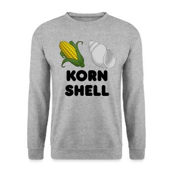 Korn Shell | KSH | Maisschale - Unisex Pullover - Weißgrau meliert - Vorne - Alina (178cm) & Michal (187cm)