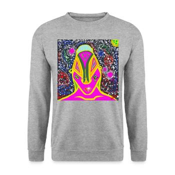 PINK-EYED ALIEN - Unisex Sweatshirt - salt & pepper - Front - Alina (178cm) & Michal (187cm)