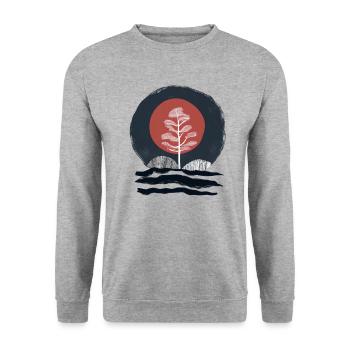 Tree of Stoicism - Unisex Sweatshirt - salt & pepper - Front - Alina (178cm) & Michal (187cm)