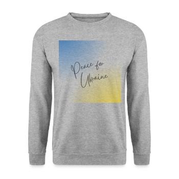World Peace Symbol World Peace Ukraine Russia - Unisex Sweatshirt - salt & pepper - Front - Alina (178cm) & Michal (187cm)