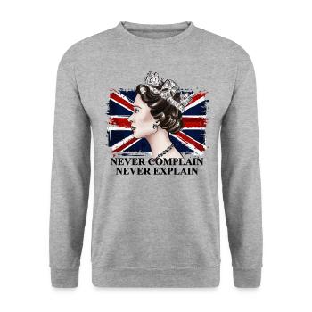 Queen of England - Unisex Sweatshirt - salt & pepper - Front - Alina (178cm) & Michal (187cm)