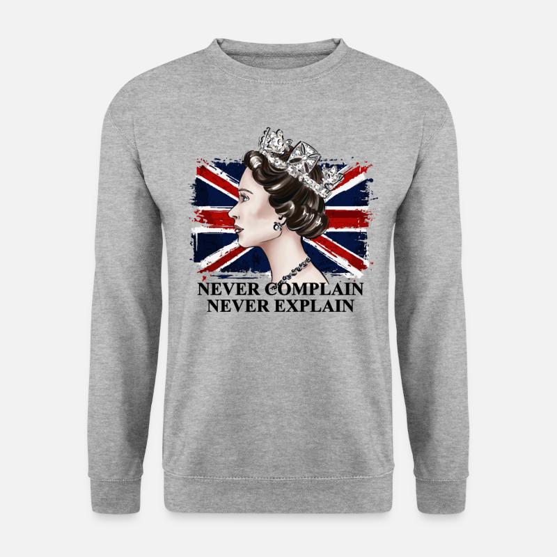 Königin von England - Unisex Pullover - Weißgrau meliert
