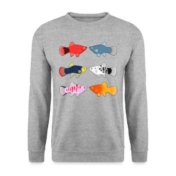 Platys Auswahl - Unisex Pullover - Weißgrau meliert - Vorne - Alina (178cm) & Michal (187cm)