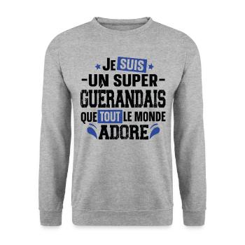 Guérandais Guérande Ouest France Ville Cadeau - Sweat-shirt Unisexe - gris chiné - Devant - Alina (178cm) & Michal (187cm)