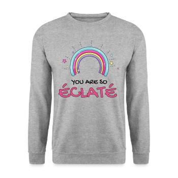You Are So éclaté - Sweat-shirt Unisexe - gris chiné - Devant - Alina (178cm) & Michal (187cm)