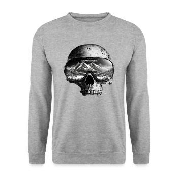 Eat Sleep Snowboard Repeat - Unisex Pullover - Weißgrau meliert - Vorne - Alina (178cm) & Michal (187cm)