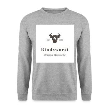 Rindswurst - Unisex Pullover - Weißgrau meliert - Vorne - Alina (178cm) & Michal (187cm)