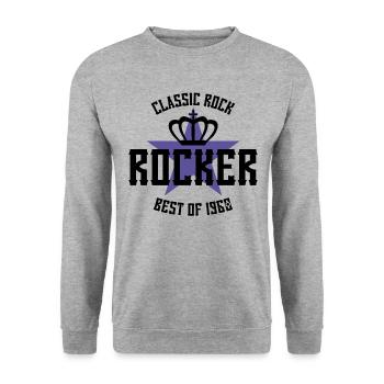 ROCKER STAR BEST OF 1960 - Sweat-shirt Unisexe - gris chiné - Devant - Alina (178cm) & Michal (187cm)