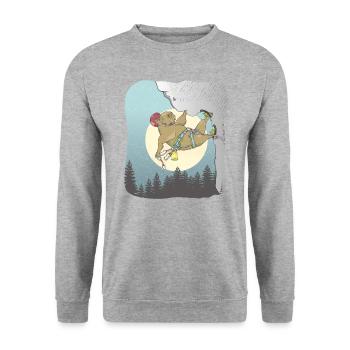 Grimpeurs de Capybara - Sweat-shirt Unisexe - gris chiné - Devant - Alina (178cm) & Michal (187cm)