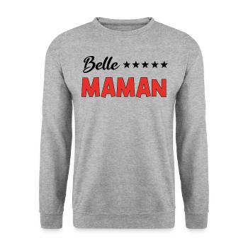 Belle maman - Sweat-shirt Unisexe - gris chiné - Devant - Alina (178cm) & Michal (187cm)