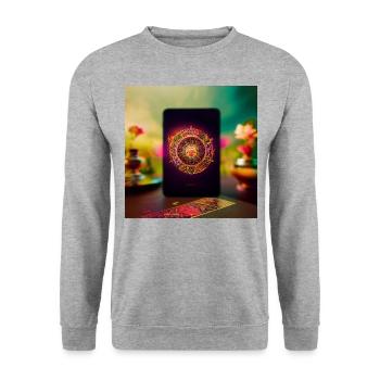 The wheel of fortune - Unisex Sweatshirt - salt & pepper - Front - Alina (178cm) & Michal (187cm)
