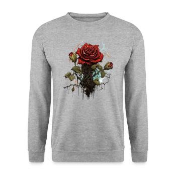 Spring Rose - Unisex Pullover - Weißgrau meliert - Vorne - Alina (178cm) & Michal (187cm)