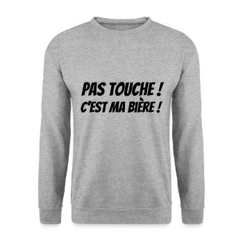Bières artisanales - Pas Touche, c'est ma bière ! - Sweat-shirt Unisexe - gris chiné - Devant - Alina (178cm) & Michal (187cm)