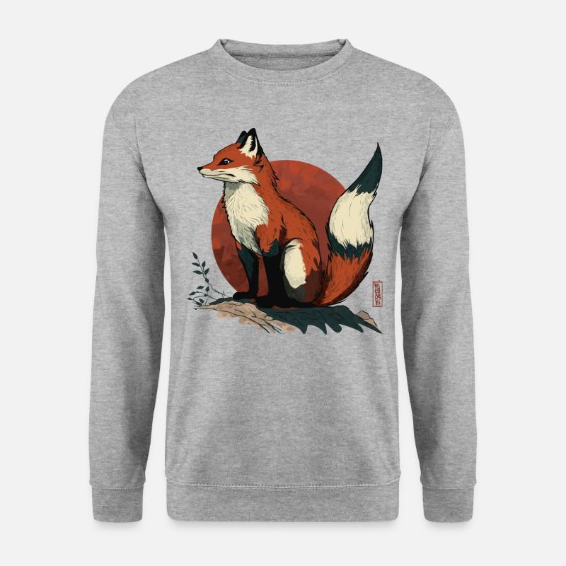 Japanese Fox - Unisex Sweatshirt - salt & pepper