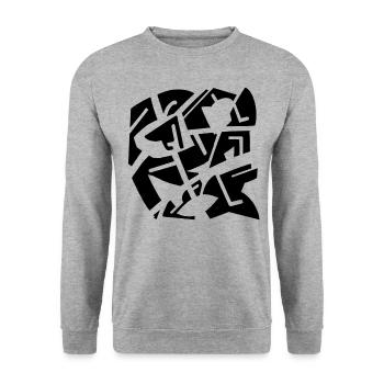 Forme Abstrakte (Art-Mode) I - Sweat-shirt Unisexe - gris chiné - Devant - Alina (178cm) & Michal (187cm)