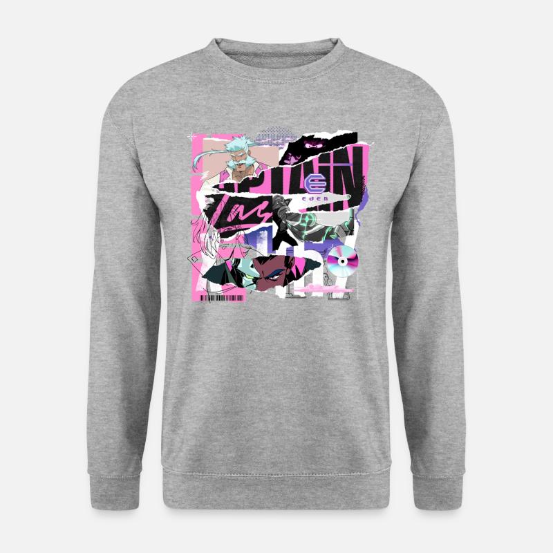 Captain Laserhawk Design Mit Charakteren - Unisex Pullover - Weißgrau meliert