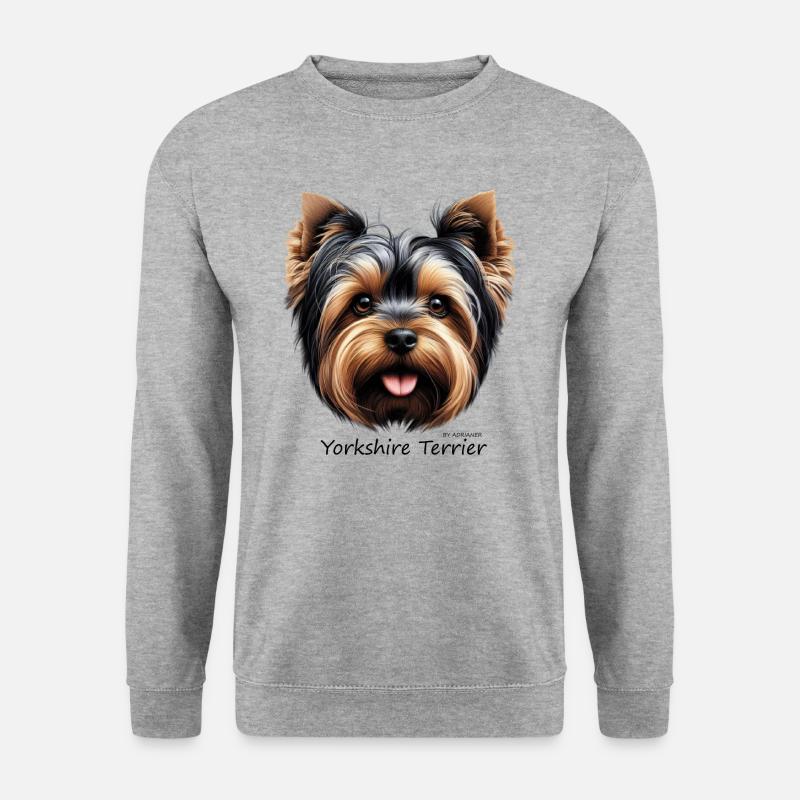 Yorkshire Terrier - Unisex Pullover - Weißgrau meliert