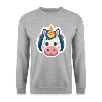 Cute Unicorn - Unisex Sweatshirt - salt & pepper - Front - Alina (178cm) & Michal (187cm)