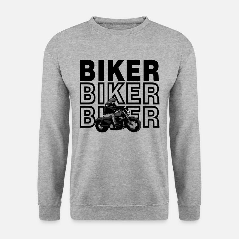 Biker (Black and White) - Sweat-shirt Unisexe - gris chiné