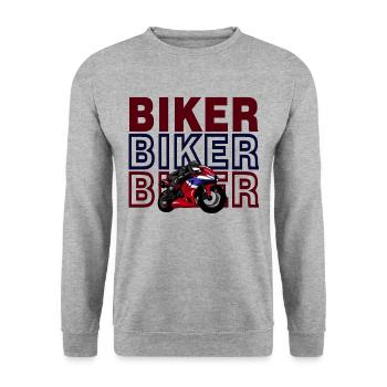 Sport Biker - Sweat-shirt Unisexe - gris chiné - Devant - Alina (178cm) & Michal (187cm)