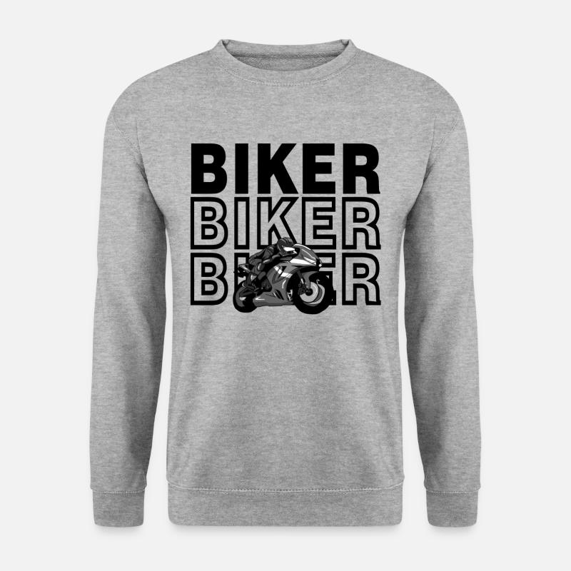 Sport Biker (Black and White) - Sweat-shirt Unisexe - gris chiné