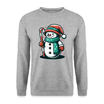 Snowman - Unisex Sweatshirt - salt & pepper - Front - Alina (178cm) & Michal (187cm)