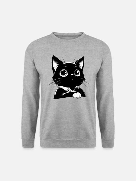 Anime Style Cat - Unisex Sweatshirt - salt & pepper