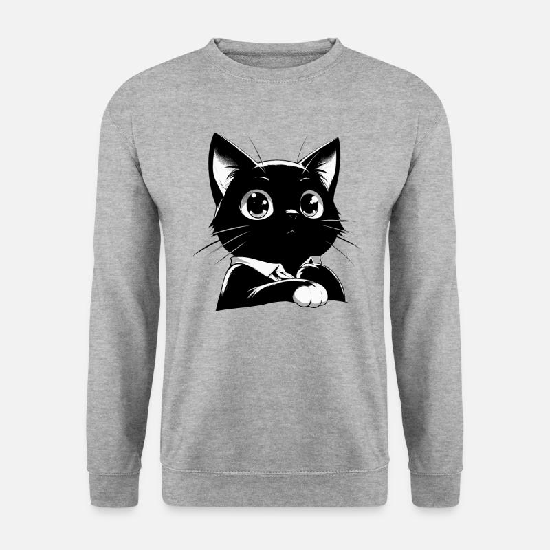 Anime Style Cat - Unisex Sweatshirt - salt & pepper