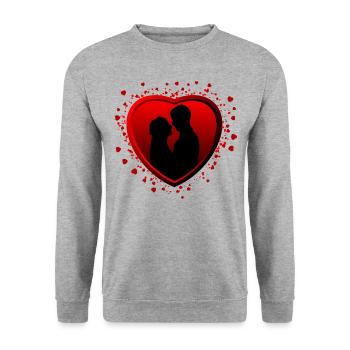 Saint Valentine's Day - Unisex Sweatshirt - salt & pepper - Front - Alina (178cm) & Michal (187cm)