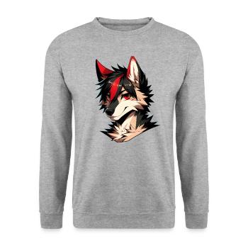 Pelziger Fritolo - Unisex Pullover - Weißgrau meliert - Vorne - Alina (178cm) & Michal (187cm)
