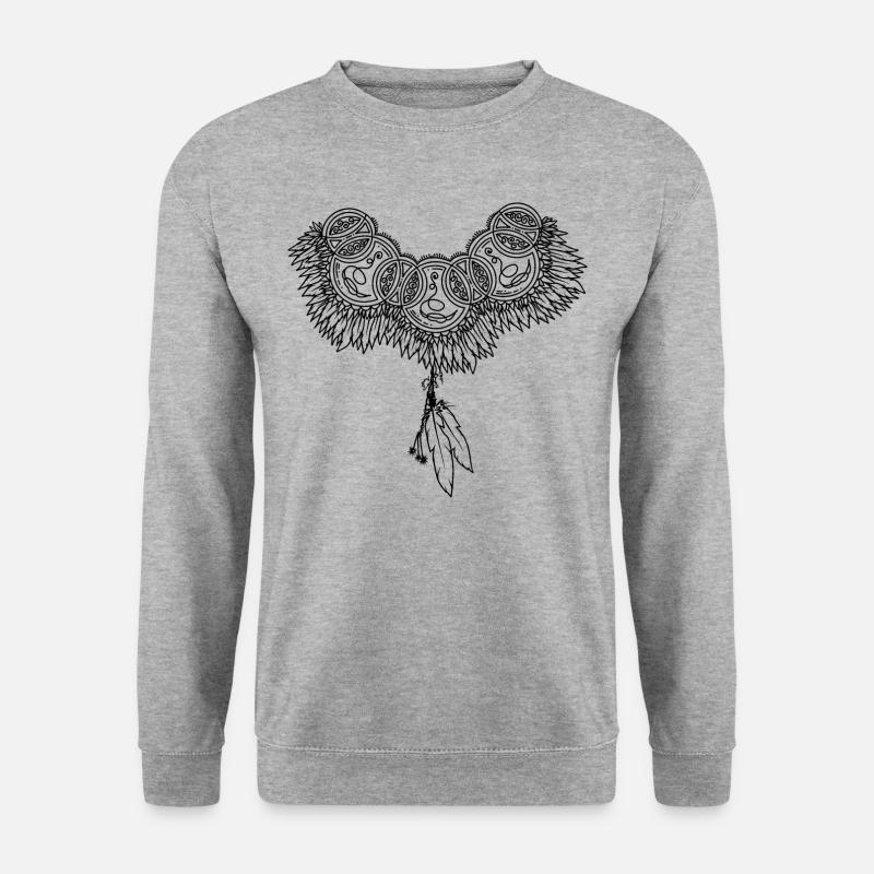 Federkragen - Unisex Pullover - Weißgrau meliert