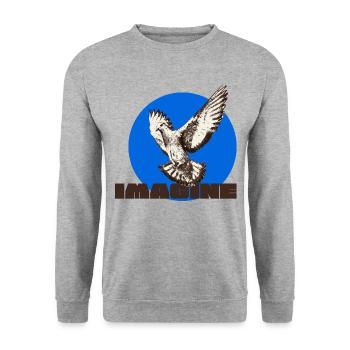 Colombe de la Paix - Sweat-shirt Unisexe - gris chiné - Devant - Alina (178cm) & Michal (187cm)
