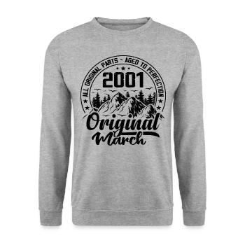 2001 March Original: 23 Years Anniversary Gift - Unisex Sweatshirt - salt & pepper - Front - Alina (178cm) & Michal (187cm)