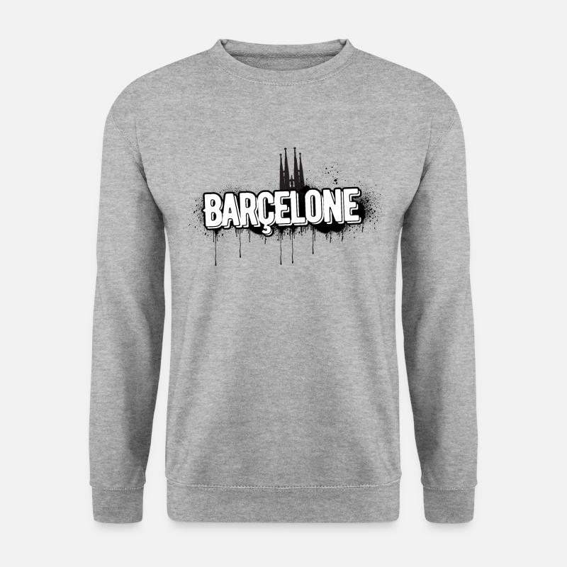 Barcelona-Logo - Unisex Pullover - Weißgrau meliert