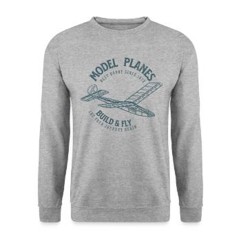 Model Airplanes - Unisex Sweatshirt - salt & pepper - Front - Alina (178cm) & Michal (187cm)