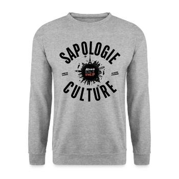 Style Sapologie Mondial Sapeur - Unisex Sweatshirt - salt & pepper - Front - Alina (178cm) & Michal (187cm)
