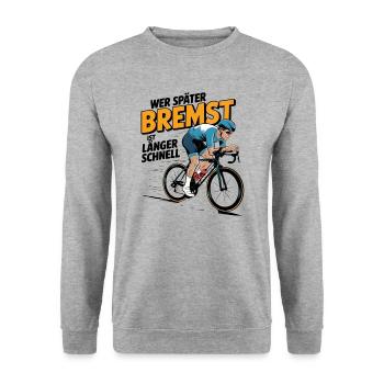 Radsport Rennrad Radfahren Mountainbike - Unisex Pullover - Weißgrau meliert - Vorne - Alina (178cm) & Michal (187cm)